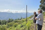 ) Apple Action Plan Project Manager Lachlan McKay with Dr Nvaeen Chand Sharma at Mashobra Research Station, Himachal Pradesh.