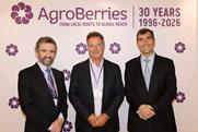 (l-r) AgroBerries co-founder and director Manuel Romero, Adam Olins, CEO of BerryWorld, and Jorge Varela, co-founder and CEO of AgroBerries