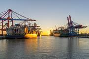Hamburg port container ships