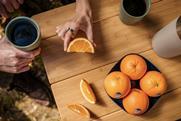 Sunkist oranges on table