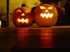 Pumpkins carved up