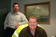 Martin, seated, with business partner van Schoor
