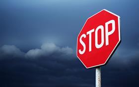 Stop sign dark background