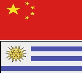 UruguayandChina flags