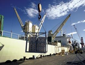 Enza loading onto ship