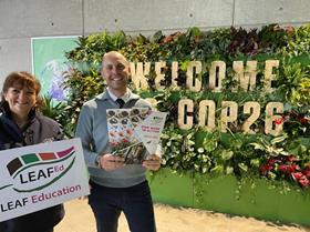 LEAF CEO, Caroline Drummond and LEAF Education Director of Education and Public Engagement, Carl Edwards at COP26.