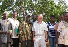 Anthony Pile, fourth from right, on a recent visit to Blue Skies' West African operations