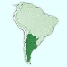 Argentina in dark green