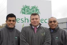 Left to right: Kuljit Dhariwal, sales manager, Fresh Direct Local Cambridgeshire, Nigel Harris, md, Fresh Direct UK Ltd, and Kamal Dhariwal, md, Fresh Direct Local Cambridgeshire