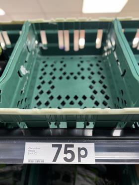 Tesco cucumber price during shortage