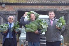 Left to right: Kamal Dhariwal, Russell Emery Moggerhanger village based Local brassica and herb farmer, and  Nigel Harris