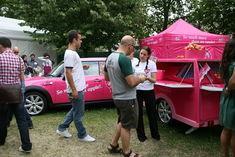 The Pink Lady stand and branded mini