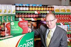 Donal Horgan, managing director of Musgrave Retail Partners GB, shows off the SuperValu range