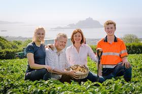Pryor family in the potato field