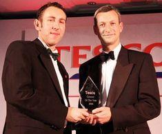 Nigel Bartle receiving Tesco award from Colin Holmes - Commercial Director of Fresh Food Tesco