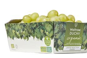 Waitrose Duchy Organic grapes cardboard punnet
