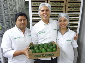 Cartama's packhouse director Juan JosÃ© Amado, chief executive Ricardo Uribe and head of quality Viviana Delgado