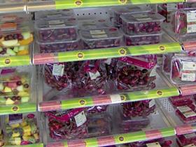 UK cherries on shelves Marks and Spencer