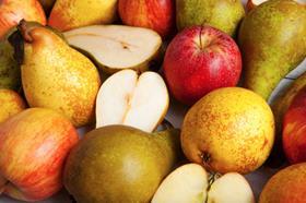 South African apples and pears close up