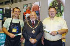Pembrokeshire County Council chairman David Pugh with Pembrokeshire Produce Mark Award winners Jonathan Williams of CafeÌ Mor and Huw Thomas of Puffin Produce