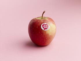 Pink LadyÂ® apple with sticker