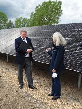 NIAB’s Dr Lydia Smith and Austen Adams, chair of the Cambridgeshire and Peterborough Combined Authority Business Board 3