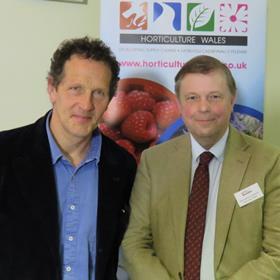 Monty Don (left) with Dr David Skydmore from Horticulture Wales
