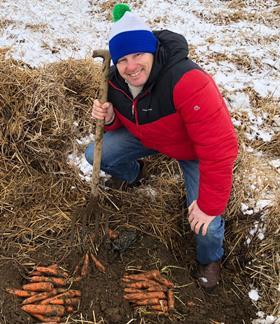 Andrew in carrot field crop
