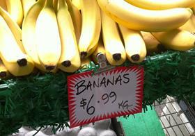 AU Australia bananas retail expensive price Cyclone Yasi