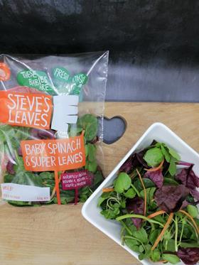 Steve's Leaves Baby Spinach and Super Leaves trade press release image