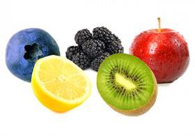 Olympic logo in fruit