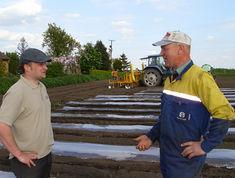 Rob Stevens with grower Rob Stacey