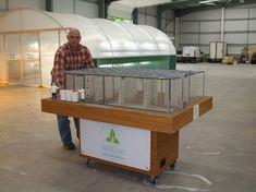 Dr Roy O Mahony of Valcent Products with the scale-working model of the VertiCrop system.