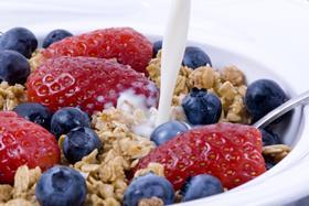 GEN Fresh fruits berries and cereal breakfast