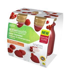 Active Health - Juice Booster - Raspberry & Redcurrant Juice with Baobab, Â£3.50, 4x150ml