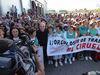 Workers at El Ciruelo demonstrate in support of the company