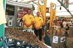 Growers Matthew Collins, left, and Stuart Allen at the Royal Cornwall Show in June