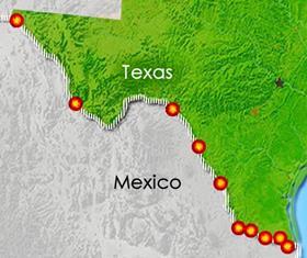 US border crossings for Mexico