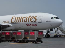 Emirates SkyCargo plane and cargo