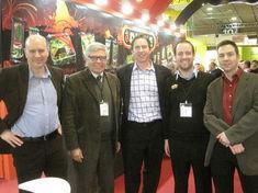 (l-r)Henry Brown, Michel Bicheron, Jamie Strachan, Jose Ramon Sanchez and Jonathan Tole celebrate the partnership at Fruit Logistica