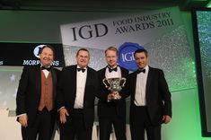 (L-r) Martyn Jones, group corporate services director for Morrisons, Patrick Bastow, MD Lincolnshire Herbs, Mats Mattsson, CEO of Swedeponic, owner of Lincolnshire Herbs and Rob Grundy, operations manager for LH celebrate the win
