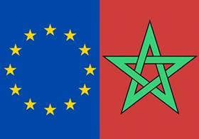 EU Morocco flags