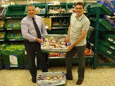 William Jackson from Man of Ross Farm at the Hereford Tesco with store manager
