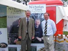 David Snell, of Great Brooksend Farm, Thanet, Kent, grower for St Nicholas Court Farms, with Roy Maynard, Tesco agricultural consultant, at the unveiling of SNCF new advertising campaign at Kent County Show.