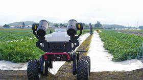 XAG R150 Unmanned Ground Vehicle working on Japan's watermelon farm