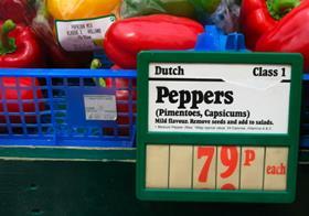 Dutch peppers on sale in UK