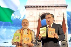 IN Narendra Modi and Tajikistan president Emomali Rahmon