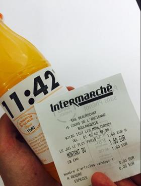 FR LeJusPlusFrais Intermarche orange juice receipt