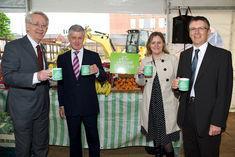 Sheffield: Councillor Julie Dore (second from right) celebrates as work on the market begins