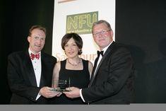 Pam Lloyd & James Hallett of the British Asparagus Group accepting their award from NFU president Peter Kendall